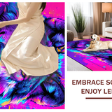 Ultra Soft Area Rug, Non Slip, Stain Resistant, Washable Area Rugs for Living Room, Bedroom, Lively Ethereal Wolf Composition(Purple)