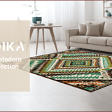 Ultra Soft Area Rug, Non Slip, Stain Resistant, Washable Area Rugs for Living Room, Bedroom, Eclectic Geometric Earthy Tones(Blue)