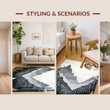 Ultra Soft Area Rug, Non Slip, Stain Resistant, Washable Area Rugs for Living Room, Bedroom, Unique Wilderness Cultural Design(Gray)