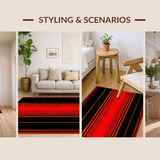 Ultra Soft Area Rug, Non Slip, Stain Resistant, Washable Area Rugs for Living Room, Bedroom, Striking Optical Cracked Lava Aesthetic(Red)