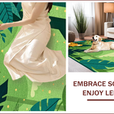 Ultra Soft Area Rug, Non Slip, Stain Resistant, Washable Area Rugs for Living Room, Bedroom, Colorful Animal Jungle Illustrations(Green)