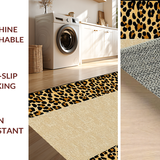 Ultra Soft Area Rug, Non Slip, Stain Resistant, Washable Area Rugs for Living Room, Bedroom, Sophisticated Neutral Leopard Theme(Beige)