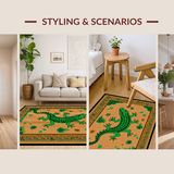 Ultra Soft Area Rug, Non Slip, Stain Resistant, Washable Area Rugs for Living Room, Bedroom, Playful Multi-Color Alligator Aesthetic(Brown)
