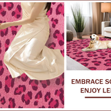 Ultra Soft Area Rug, Non Slip, Stain Resistant, Washable Area Rugs for Living Room, Bedroom, Modern Cheetah Nursery Soft Area Carpet(Pink)