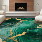 Elegant Gold Swirl Abstract Art(Green)