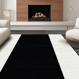 Ultra Soft Area Rug, Non Slip, Stain Resistant, Washable Area Rugs for Living Room, Bedroom, Modern Textured Contrast Pattern(Black)