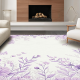 Ultra Soft Area Rug, Non Slip, Stain Resistant, Washable Area Rugs for Living Room, Bedroom, Whimsical Lilac Petal Display(Purple)