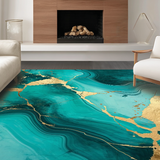 Artful Gold Accented Teal Splash(Green)