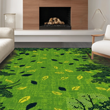 Ultra Soft Area Rug, Non Slip, Stain Resistant, Washable Area Rugs for Living Room, Bedroom, Rustic Forest Creature Design(Green)