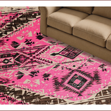Ultra Soft Area Rug, Non Slip, Stain Resistant, Washable Area Rugs for Living Room, Bedroom, Tribal Distressed Pink Living Room Stain-Resistant Rug(Pink)