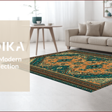 Ultra Soft Area Rug, Non Slip, Stain Resistant, Washable Area Rugs for Living Room, Bedroom, rustic western organic(Green)