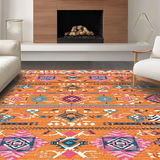 Ultra Soft Area Rug, Non Slip, Stain Resistant, Washable Area Rugs for Living Room, Bedroom, Bold Geometric Color Splash(Orange)