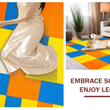Ultra Soft Area Rug, Non Slip, Stain Resistant, Washable Area Rugs for Living Room, Bedroom, Playful Multi-Color Numbered Design(Yellow)