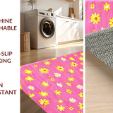 Ultra Soft Area Rug, Non Slip, Stain Resistant, Washable Area Rugs for Living Room, Bedroom, Trendy Colorful Nature-Inspired Print(Pink)