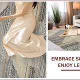 Ultra Soft Area Rug, Non Slip, Stain Resistant, Washable Area Rugs for Living Room, Bedroom, Elegant Vintage Geometric Fusion(Gray)