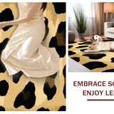 Ultra Soft Area Rug, Non Slip, Stain Resistant, Washable Area Rugs for Living Room, Bedroom, Vibrant Cheetah Skin Design(Beige)