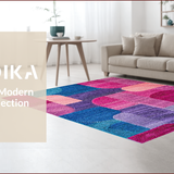 Ultra Soft Area Rug, Non Slip, Stain Resistant, Washable Area Rugs for Living Room, Bedroom, Colorful Abstract Artful Motif(Pink)