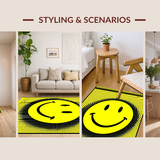 Ultra Soft Area Rug, Non Slip, Stain Resistant, Washable Area Rugs for Living Room, Bedroom, Playful Bright Minimalist Design(Yellow)