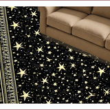 Ultra Soft Area Rug, Non Slip, Stain Resistant, Washable Area Rugs for Living Room, Bedroom, Boho Sun Moon Galaxy(Black)