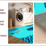 Ultra Soft Area Rug, Non Slip, Stain Resistant, Washable Area Rugs for Living Room, Bedroom, coastal nautical turtle(Blue)