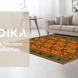 Ultra Soft Area Rug, Non Slip, Stain Resistant, Washable Area Rugs for Living Room, Bedroom, Chic Retro Wildlife Impression(Orange)