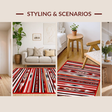 Vibrant Earth Tone Geometric Weave(Red)