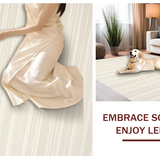 Ultra Soft Area Rug, Non Slip, Stain Resistant, Washable Area Rugs for Living Room, Bedroom, Elegant Earthy Bubble Weave(Beige)