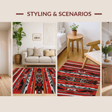 Ultra Soft Area Rug, Non Slip, Stain Resistant, Washable Area Rugs for Living Room, Bedroom, Rustic Textured Falsa Pattern(Red)