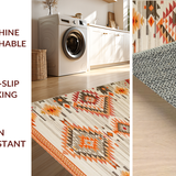 Ultra Soft Area Rug, Non Slip, Stain Resistant, Washable Area Rugs for Living Room, Bedroom, Striking Ogee Pattern in Neutral Palette(Beige)