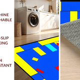 Ultra Soft Area Rug, Non Slip, Stain Resistant, Washable Area Rugs for Living Room, Bedroom, Colorful Whimsical Geometric Motif(Yellow)
