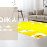 Ultra Soft Area Rug, Non Slip, Stain Resistant, Washable Area Rugs for Living Room, Bedroom, Unique Fun Shaped Floor Accent(Yellow)