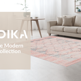 Ultra Soft Area Rug, Non Slip, Stain Resistant, Washable Area Rugs for Living Room, Bedroom, Rustic Earthy Distressed Patterns(Pink)