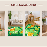 Ultra Soft Area Rug, Non Slip, Stain Resistant, Washable Area Rugs for Living Room, Bedroom, Vibrant Jungle Animal Aesthetic(Green)