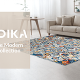 Ultra Soft Area Rug, Non Slip, Stain Resistant, Washable Area Rugs for Living Room, Bedroom, Contemporary Tiled Pattern with Flair(Gray)