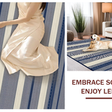 Ultra Soft Area Rug, Non Slip, Stain Resistant, Washable Area Rugs for Living Room, Bedroom, Whimsical Nautical Stripe Composition(Blue)