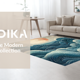 Ultra Soft Area Rug, Non Slip, Stain Resistant, Washable Area Rugs for Living Room, Bedroom, Coastal Sea Monster Tentacle Carpet(Blue)