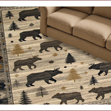 Ultra Soft Area Rug, Non Slip, Stain Resistant, Washable Area Rugs for Living Room, Bedroom, Cozy Cabin Themed Decor(Brown)