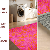 Ultra Soft Area Rug, Non Slip, Stain Resistant, Washable Area Rugs for Living Room, Bedroom, Contemporary Playful Safari Style(Pink)