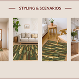 Ultra Soft Area Rug, Non Slip, Stain Resistant, Washable Area Rugs for Living Room, Bedroom, Earthy Toned Pike Imagery(Brown)