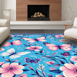 Charming Blue Botanical Print(Blue)
