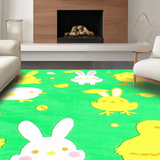Ultra Soft Area Rug, Non Slip, Stain Resistant, Washable Area Rugs for Living Room, Bedroom, Lighthearted Cartoon Animal Theme(Green)