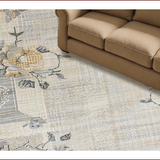 Ultra Soft Area Rug, Non Slip, Stain Resistant, Washable Area Rugs for Living Room, Bedroom, Elegant Oversized Floral Geometry(Beige)
