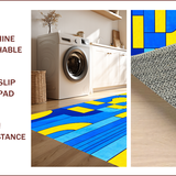 Ultra Soft Area Rug, Non Slip, Stain Resistant, Washable Area Rugs for Living Room, Bedroom, Contemporary Abstract Wool Aesthetic(Blue)