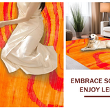 Ultra Soft Area Rug, Non Slip, Stain Resistant, Washable Area Rugs for Living Room, Bedroom, Chic Fuzzy Rustic Vibe Accents(Orange)