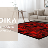 Ultra Soft Area Rug, Non Slip, Stain Resistant, Washable Area Rugs for Living Room, Bedroom, Chic Minimalist Music Note Aesthetic(Red)