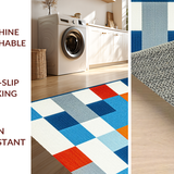 Ultra Soft Area Rug, Non Slip, Stain Resistant, Washable Area Rugs for Living Room, Bedroom, Cheerful Geometric Play Space(Blue)