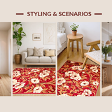 Chic Vibrant Botanical Motif(Red)