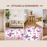 Ultra Soft Area Rug, Non Slip, Stain Resistant, Washable Area Rugs for Living Room, Bedroom, Soft Pink Dreamy Nature Theme(Pink)
