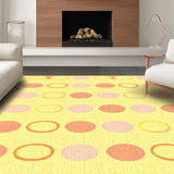 Ultra Soft Area Rug, Non Slip, Stain Resistant, Washable Area Rugs for Living Room, Bedroom, Elegant Contemporary Circular Design(Yellow)