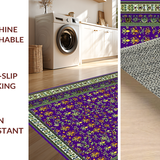 Ultra Soft Area Rug, Non Slip, Stain Resistant, Washable Area Rugs for Living Room, Bedroom, Luxurious Brown Geometric Arrangement(Purple)